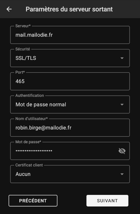 K9-mail-mailodie-config-serveur-sortant